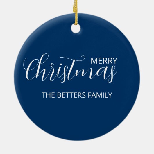 Décoration En Céramique Élégant nettoyage de minuit bleu Noël (Dos)