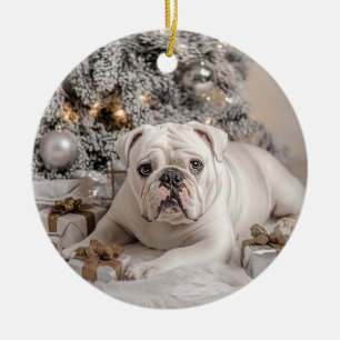 Décoration En Céramique Elégant Noël de Bulldog anglais