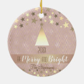 Décoration En Céramique Élégant Noël rose (Dos)