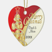 Décoration En Céramique Élégant Noël rouge, blanc et or | Photo (Gauche)