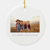 Décoration En Céramique Élégant Noël vert Famille Monogramme (Dos)