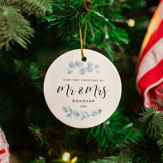 Décoration En Céramique Elégant Notre première mariage de Noël