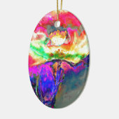 Décoration En Céramique Élégant pavot à fleurs rose jaune abstrait (Gauche)