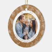 Décoration En Céramique Elégant Poinsettias et Pinecones Toffee Photo (Gauche)