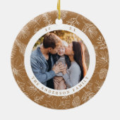 Décoration En Céramique Elégant Poinsettias et Pinecones Toffee Photo (Dos)