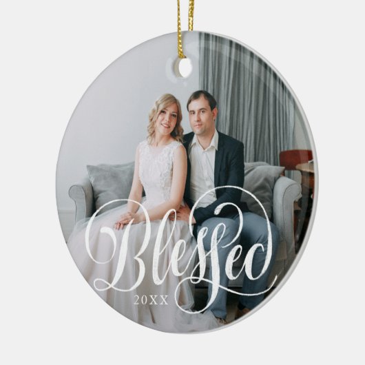 Décoration En Céramique Élégant script béni photo (Gauche)