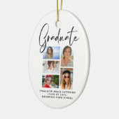 Décoration En Céramique Élégant Script Multi Photo Graduate (Gauche)