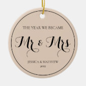 Décoration En Céramique Élégant Script nouvellement marié Premier Noël M e (Devant)