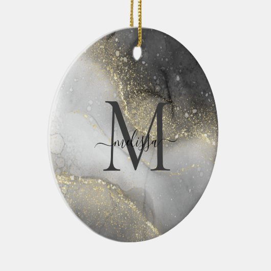 Décoration En Céramique Elégant Silver and Gold Name (Droite)