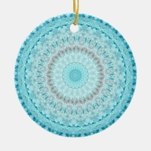 Décoration En Céramique Elégant Sky Blue Crystal Mandala   
