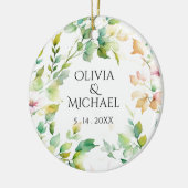 Décoration En Céramique Elégant vert fleurs sauvages d'aquarelle (Gauche)