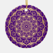 Décoration En Céramique Elégant violet or Mandala Boho Chic Flower (Devant)