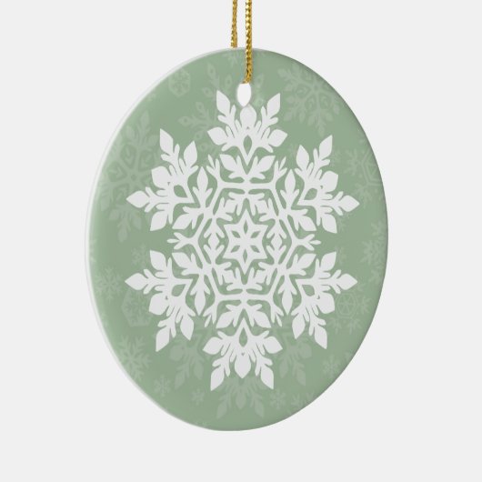 Décoration En Céramique Elegant White Snowflake (Sage Pine) (Droite)