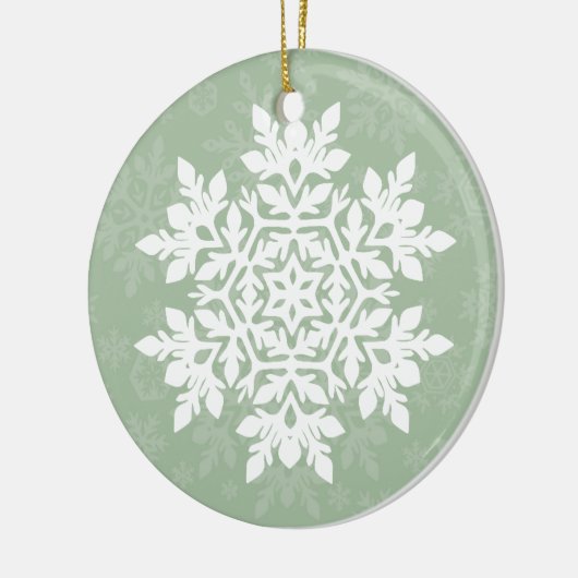 Décoration En Céramique Elegant White Snowflake (Sage Pine) (Gauche)