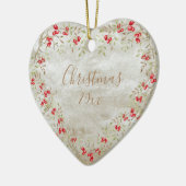 Décoration En Céramique Elégante aquarelle Noël Script Année Coeur (Gauche)