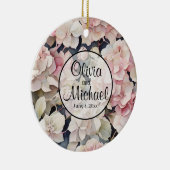 Décoration En Céramique Elégante aquarelle rose hydrangées florales (Droite)