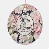 Décoration En Céramique Elégante aquarelle rose hydrangées florales (Gauche)