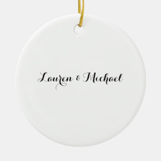 Décoration En Céramique Élégante calligraphie minimaliste mariage noir bla