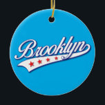 Décoration En Céramique Elégante couleur bleue Brooklyn Swoosh Conception<br><div class="desc">Design élégant du logo Brooklyn Swoosh Blanc</div>