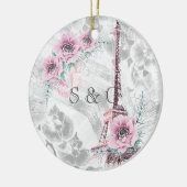 Décoration En Céramique Elégante couronne de fleurs roses. (Gauche)