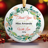 Décoration En Céramique Élégante couronne de Noël de l'enseignant festif