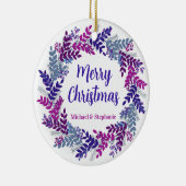 Décoration En Céramique Élégante couronne de Noël violet (Droite)