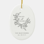 Décoration En Céramique Élégante crête de mariage personnalisées Keepsaké (Devant)