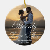 Décoration En Céramique élégante et joyeuse, jamais après, photo mariage m (Devant)