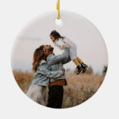 Décoration En Céramique Élégante Forêt Famille Photo Noël (Dos)