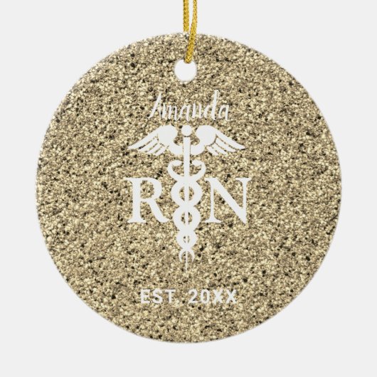 Décoration En Céramique Élégante infirmière inscrite Parties scintillant d (Devant)