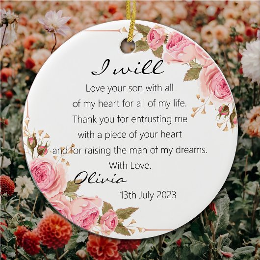 Décoration En Céramique Élégante mère Rose du Mariage de mariée de chambre