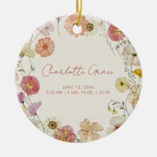 Décoration En Céramique Élégante Photo Bébé Pressé Fleurs Statistiques de 