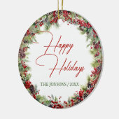 Décoration En Céramique Élégante Typographie classique vacances verdure (Gauche)