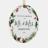 Décoration En Céramique Élégante verdure de Noël M. & Mme (Droite)