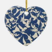 Décoration En Céramique Elégants pigeons en blanc et bleu (Devant)