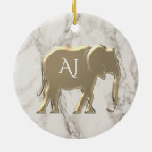 Décoration En Céramique Élément de marbre monogrammé éléphant doré (Dos)