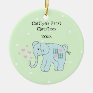 Décoration En Céramique Élémentaire Éléphant Bébé Premier Noël