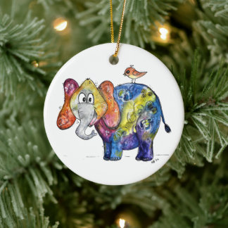 Décoration En Céramique Eléphant coloré mignon