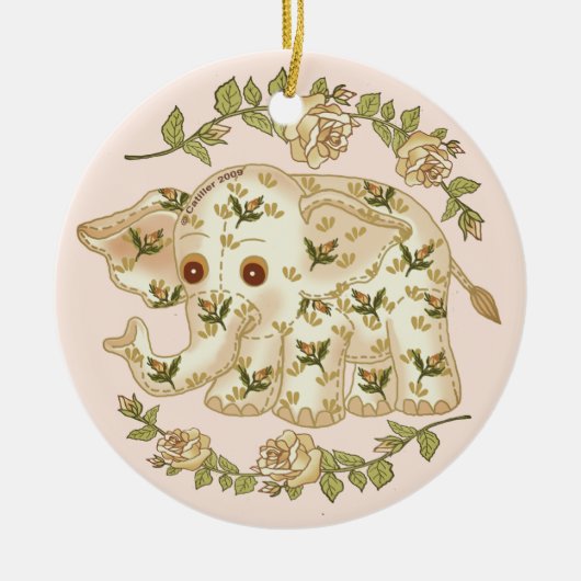 Décoration En Céramique Eléphant jaune bébé (Devant)