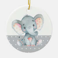 Eléphant mignon Baby shower gris