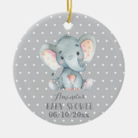 Eléphant mignon Baby shower gris