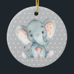 Décoration En Céramique Eléphant mignon Baby shower gris<br><div class="desc">Ornement en céramique gris Baby shower Eléphant</div>