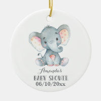 Eléphant mignon Baby shower gris