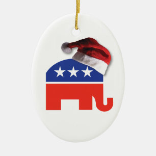 Décoration En Céramique Éléphant républicain utilisant un casquette du