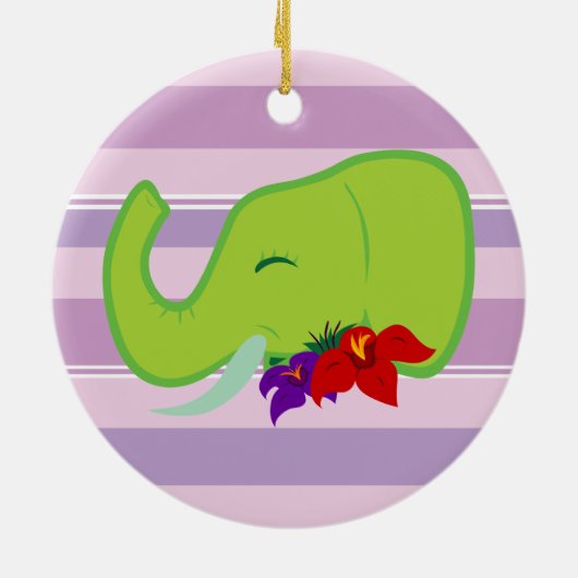 Décoration En Céramique Eléphant vert (Dos)