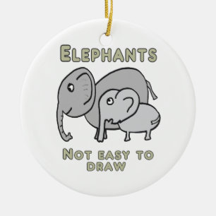Décoration En Céramique Éléphants drôles