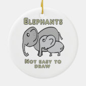 Décoration En Céramique Éléphants drôles (Dos)