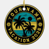 Décoration En Céramique Eleuthera Island Bahamas Palm Tree Souvenirs (Dos)