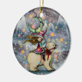 Décoration En Céramique Elf Riding Polar Ours Noël Art (Gauche)