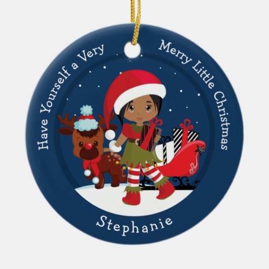 Décoration En Céramique Elfe fille multiculturelle (Devant)